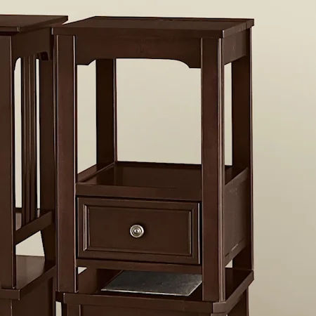 Chairside Table - 1 Drawer and Flip Lid Top with Built-in Outlet